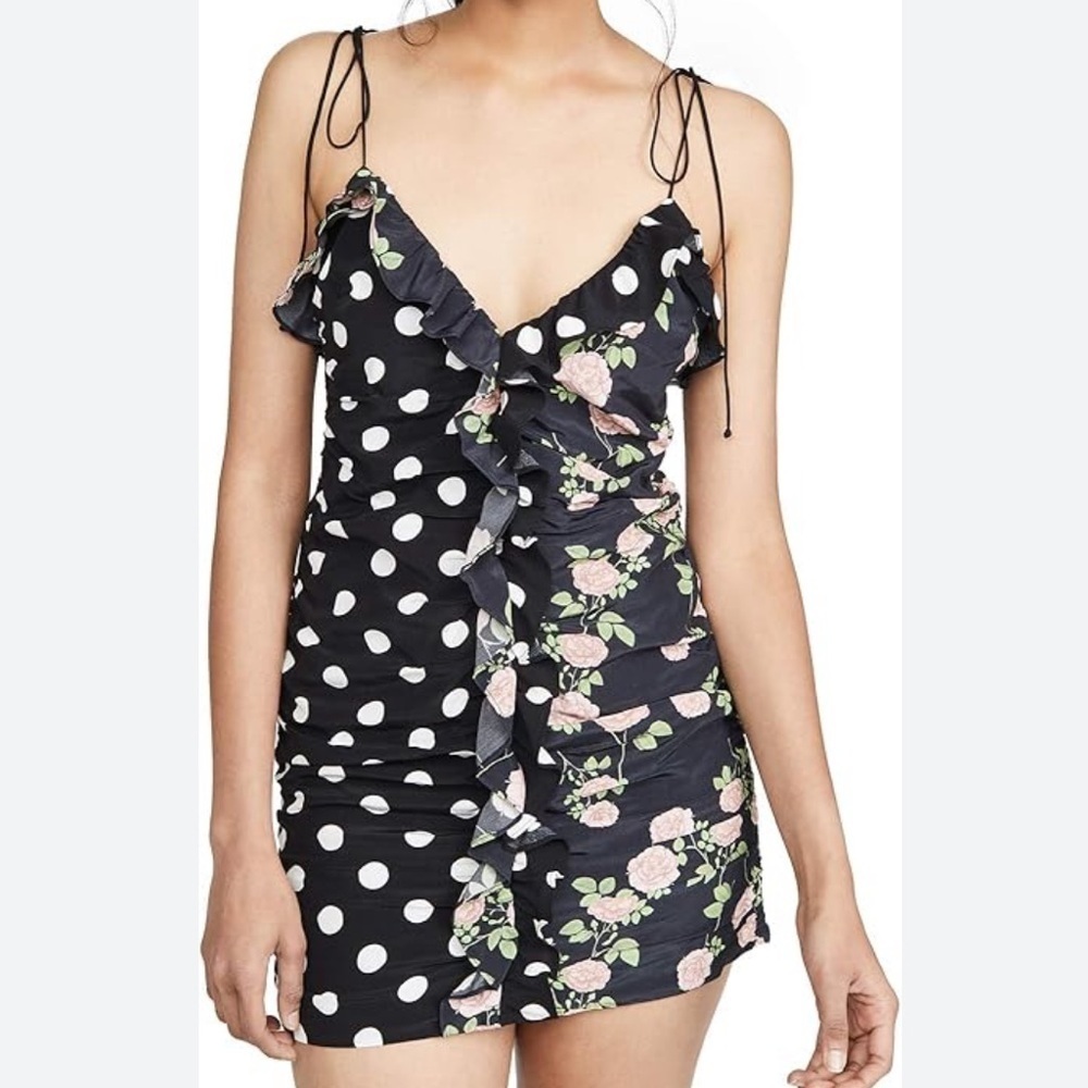 For Love & Lemons Women's Mochi Shirred Mini Dress size small